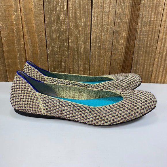 Rothy's Shoes - Rothys The Square Womens 7 Gold Multi Metallic Ballet Flats Slip On Shoes